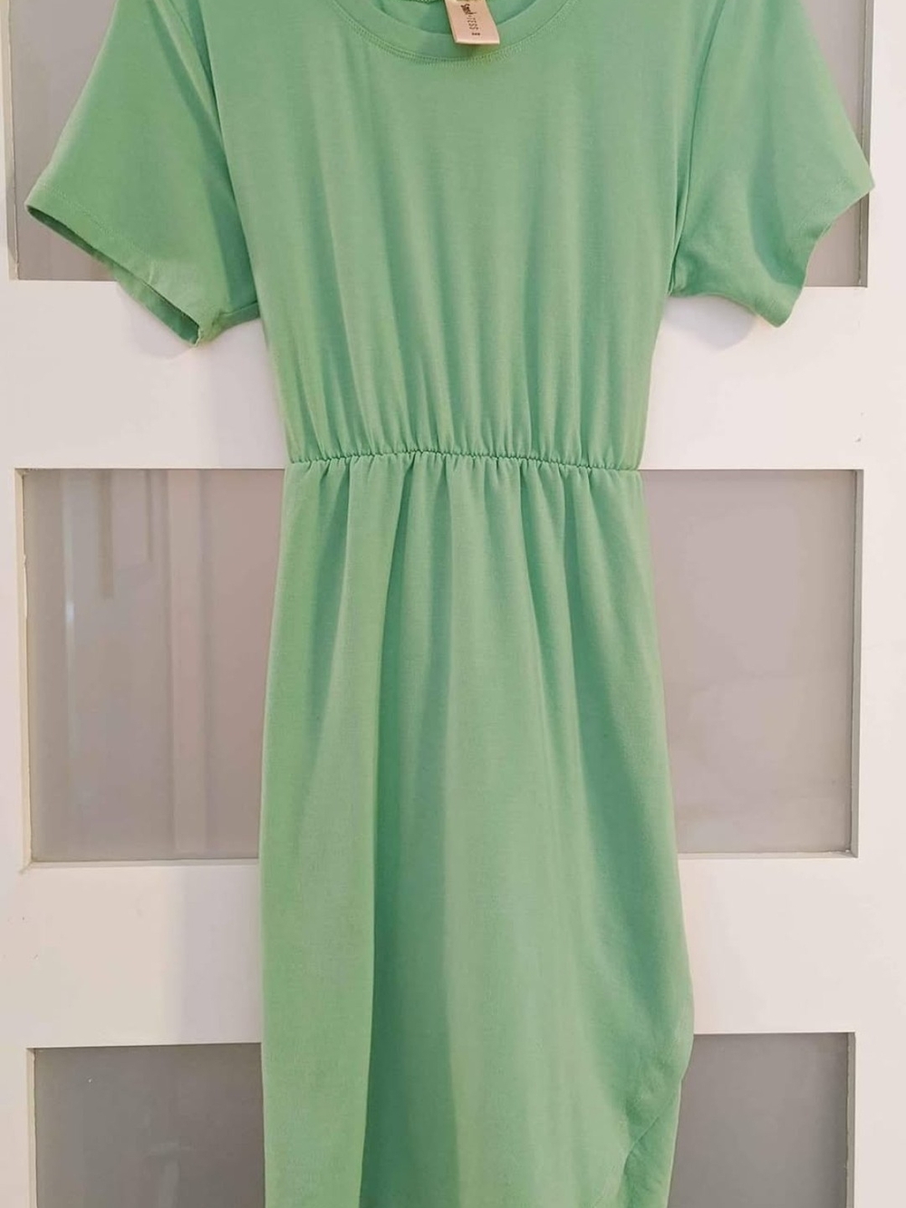 Smash + Tess Mint Green Short Sleeve Elastic-Waist Dress